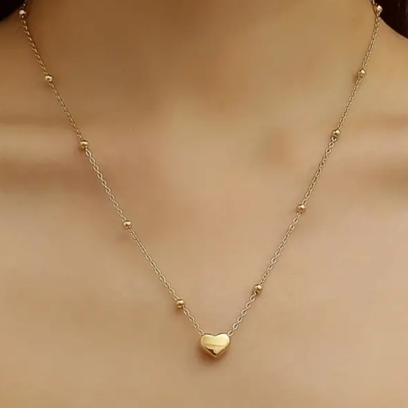 Anthropologie Jewelry - 18 KT Gold Over Titanium Heart Necklace